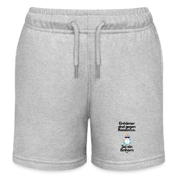 Einhörner sind gegen Rassismus - Kinder Organic Joggingshorts Mini Bolter von Stanley/Stella - Grau meliert - Vorne