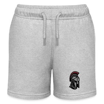 Leonidas Spartan Warrior Helmet - Kids Organic Sweat Shorts by Stanley/Stella - heather grey - Front