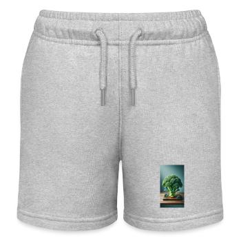 Broccoli - Kids Organic Sweat Shorts by Stanley/Stella - heather grey - Front