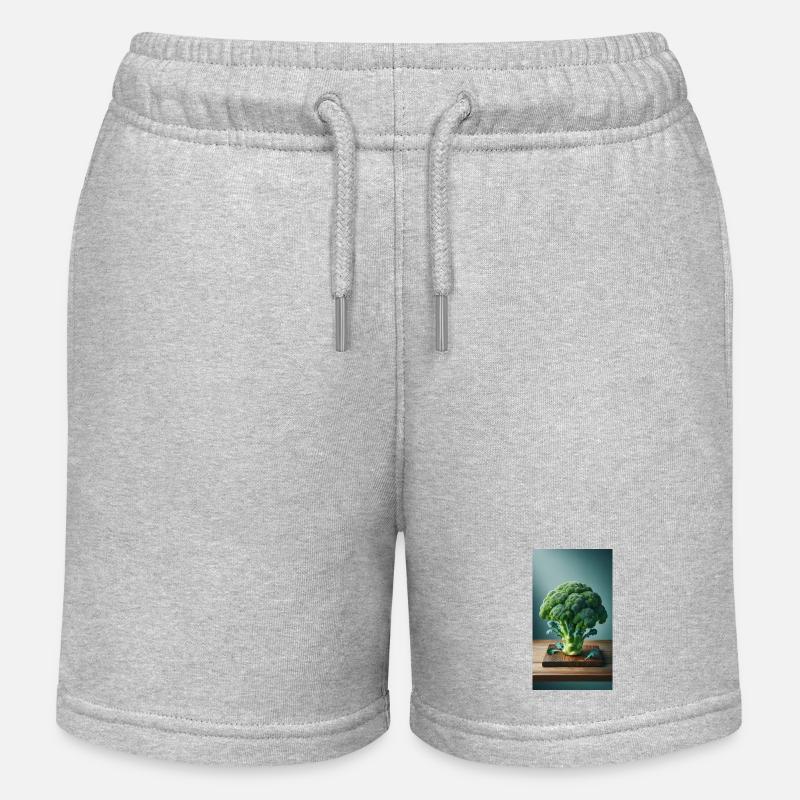 Brocoli - Short de jogging enfant bio Stanley/Stella - gris chiné