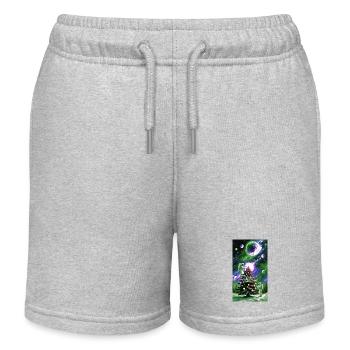 Astronauten schmücken Weihnachtsbaum im Weltraum - Kinder Organic Joggingshorts Mini Bolter von Stanley/Stella - Grau meliert - Vorne