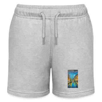 Pariser Weihnachtsnacht Paris Christmas Night - Kinder Organic Joggingshorts Mini Bolter von Stanley/Stella - Grau meliert - Vorne