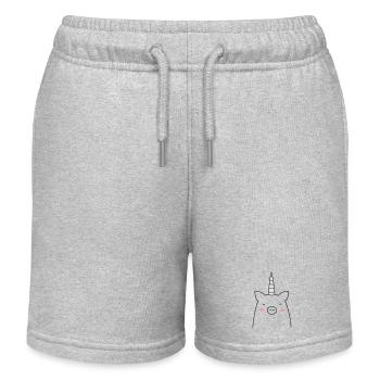 idée cadeau drôle de truie cochon licorne - Short de jogging enfant bio Stanley/Stella - gris chiné - Devant