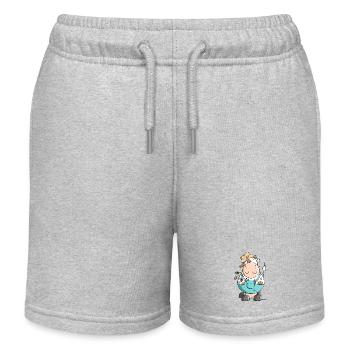 Bauer Ewald - Kuh - Bauernhof - Kinder Organic Joggingshorts Mini Bolter von Stanley/Stella - Grau meliert - Vorne