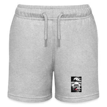 Mrs. Kussmund American Flag Poster - Kids Organic Sweat Shorts by Stanley/Stella - heather grey - Front