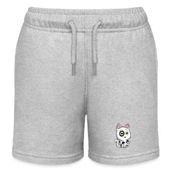 Black and white kitten - Kids Organic Sweat Shorts by Stanley/Stella - heather grey - Front