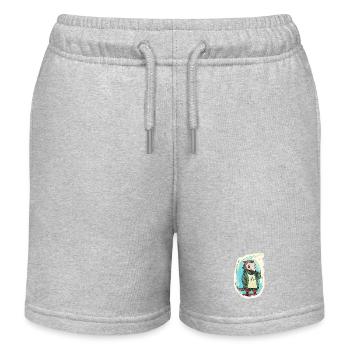 Grünes Reycling Bärchen - Kinder Organic Joggingshorts Mini Bolter von Stanley/Stella - Grau meliert - Vorne