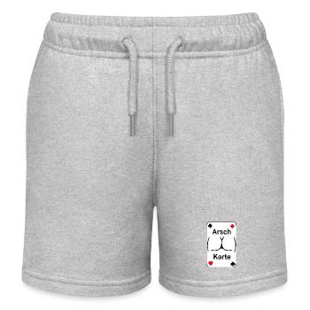 Arsch Karte Wortwitz Print - Kinder Organic Joggingshorts Mini Bolter von Stanley/Stella - Grau meliert - Vorne