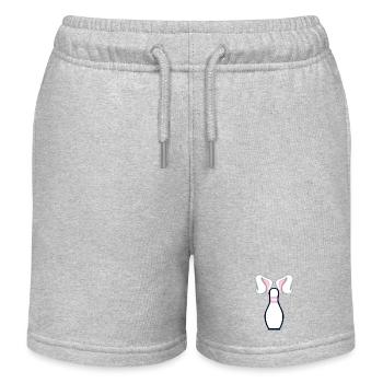 Bowling Pâques Pâques Oreilles de lapin - Short de jogging enfant bio Stanley/Stella - gris chiné - Devant