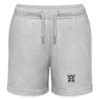 Dämonenkopf und Schwerter Logo - Kinder Organic Joggingshorts Mini Bolter von Stanley/Stella - Grau meliert - Vorne