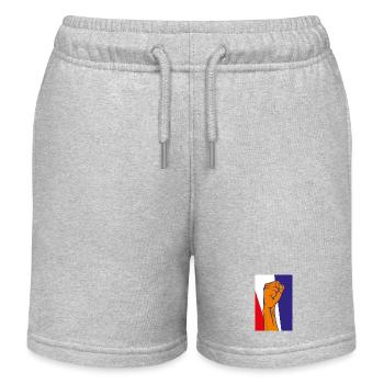 Kampfgeist Faust Illustration - Kinder Organic Joggingshorts Mini Bolter von Stanley/Stella - Grau meliert - Vorne