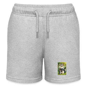 Katzenritter im Fantasy-Look - Kinder Organic Joggingshorts Mini Bolter von Stanley/Stella - Grau meliert - Vorne