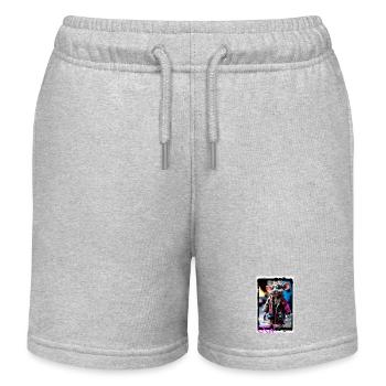 Bizarre Mäusepuppe als Punk mit Sonnenbrille - Kinder Organic Joggingshorts Mini Bolter von Stanley/Stella - Grau meliert - Vorne