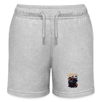 Gymnastique suédoise astronaute pompes fusée cadeau - Short de jogging enfant bio Stanley/Stella - gris chiné - Devant