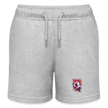 Outcry Chicken Explosion - Kids Organic Sweat Shorts by Stanley/Stella - heather grey - Front
