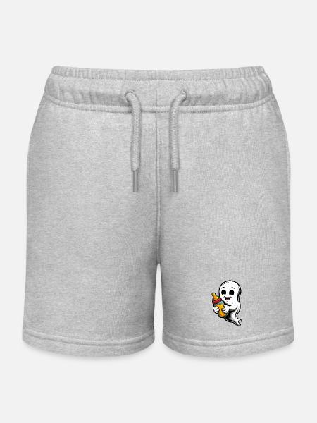 Fantôme mignon avec biberon - Short de jogging enfant bio Stanley/Stella - gris chiné