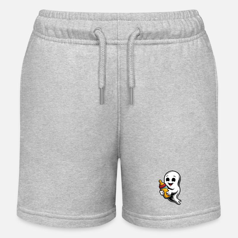Fantôme mignon avec biberon - Short de jogging enfant bio Stanley/Stella - gris chiné