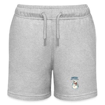 Winter? Wärm dich mit Kaffee - Kinder Organic Joggingshorts Mini Bolter von Stanley/Stella - Grau meliert - Vorne