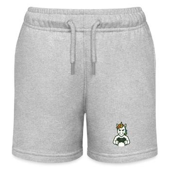 Angry Unicorn Focused Gaming Mode - Kids Organic Sweat Shorts by Stanley/Stella - heather grey - Front