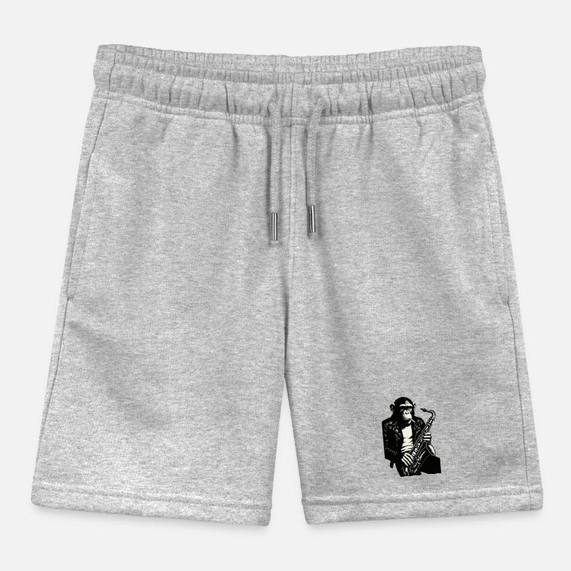 Monochromes Affen-Saxophon aus Leder Kinder Organic Joggingshorts Mini Bolter von Stanley/Stella