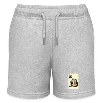 Neko Ramen chat qui aspire des nouilles - Short de jogging enfant bio Stanley/Stella - gris chiné - Devant