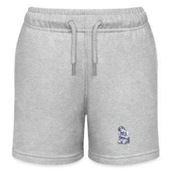 Artisan à genoux | Dessin peint à la main - Short de jogging enfant bio Stanley/Stella - gris chiné - Devant