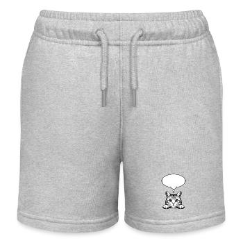 Scottish Straigh Katze Sprechblase - Kinder Organic Joggingshorts Mini Bolter von Stanley/Stella - Grau meliert - Vorne