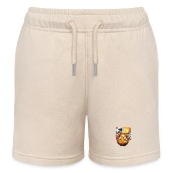 Ramen is Life Noodle Cat - Kids Organic Sweat Shorts by Stanley/Stella - soft Ecru - Front
