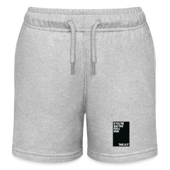 If You're Waiting For A Sign This Is It - Kids Organic Sweat Shorts by Stanley/Stella - heather grey - Front