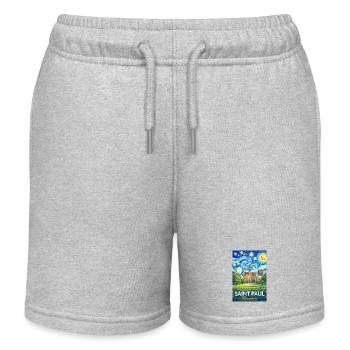 Saint Paul, Minnesota - Kids Organic Sweat Shorts by Stanley/Stella - heather grey - Front