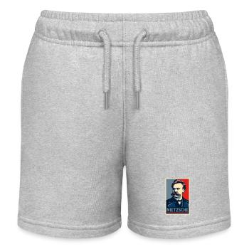 Nietzsche Pop Art Portrait - Short de jogging enfant bio Stanley/Stella - gris chiné - Devant