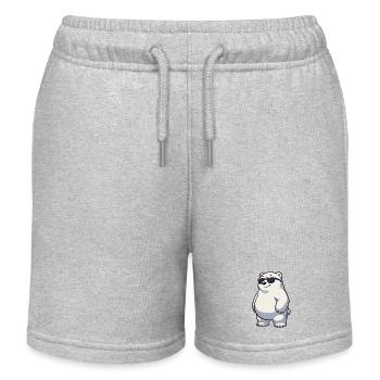 Lunettes de soleil dessin animé Ours polaire Pôle Nord Cool - Short de jogging enfant bio Stanley/Stella - gris chiné - Devant