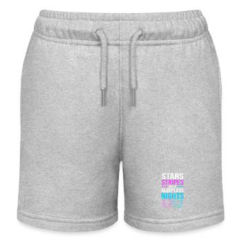Baby Shower July - Kids Organic Sweat Shorts by Stanley/Stella - heather grey - Front