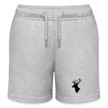 Deer Head Butterfly Multicolored - Kids Organic Sweat Shorts by Stanley/Stella - heather grey - Front