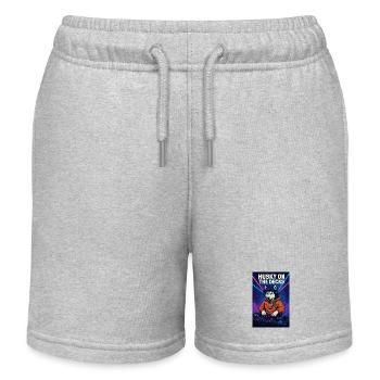 DJ Husky on the Decks – Retro Party Hund Shirt - Kinder Organic Joggingshorts Mini Bolter von Stanley/Stella - Grau meliert - Vorne