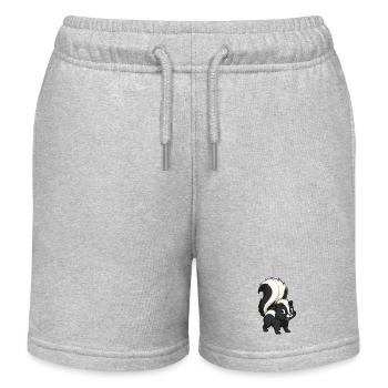 Cute Skunk Cartoon Motif - Kids Organic Sweat Shorts by Stanley/Stella - heather grey - Front
