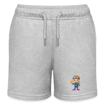 Boy in diving suit with starfish – adventure - Kids Organic Sweat Shorts by Stanley/Stella - heather grey - Front
