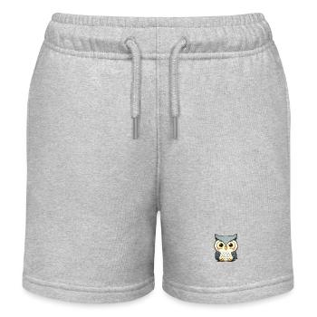 Illustration de la chouette câline - Short de jogging enfant bio Stanley/Stella - gris chiné - Devant