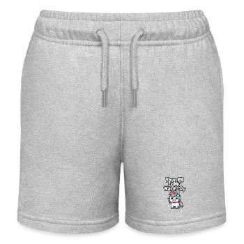 Aufwärm-Einhorn-PR - Kinder Organic Joggingshorts Mini Bolter von Stanley/Stella - Grau meliert - Vorne
