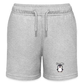 Fear Me Penguin - Kids Organic Sweat Shorts by Stanley/Stella - heather grey - Front