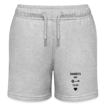 Rabbits are the key to my heart - Kids Organic Sweat Shorts by Stanley/Stella - heather grey - Front
