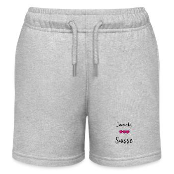 ICH LIEBE DIE SCHWEIZ - Kinder Organic Joggingshorts Mini Bolter von Stanley/Stella - Grau meliert - Vorne