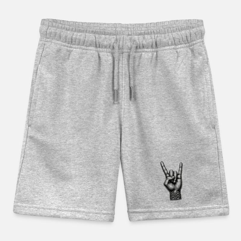 Rock on Hand avec des cornes de diable Short de jogging enfant bio Stanley/Stella