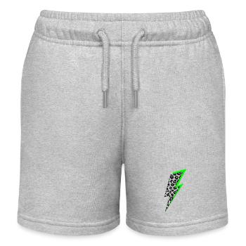 Blitz Leoparden Muster mit Neon Schatten - Kinder Organic Joggingshorts Mini Bolter von Stanley/Stella - Grau meliert - Vorne