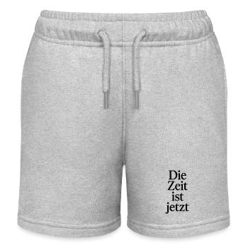 Die Zeit ist jetzt - Kinder Organic Joggingshorts Mini Bolter von Stanley/Stella - Grau meliert - Vorne