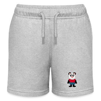 Panda Pandabär Bär Bärchen Gesicht Augen cute - Kinder Organic Joggingshorts Mini Bolter von Stanley/Stella - Grau meliert - Vorne