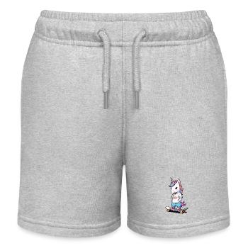 Licorne patineuse mignonne - Short de jogging enfant bio Stanley/Stella - gris chiné - Devant