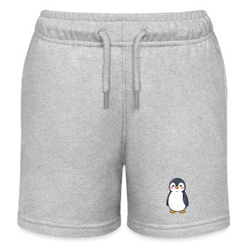 Pinguin - Kinder Organic Joggingshorts Mini Bolter von Stanley/Stella - Grau meliert - Vorne