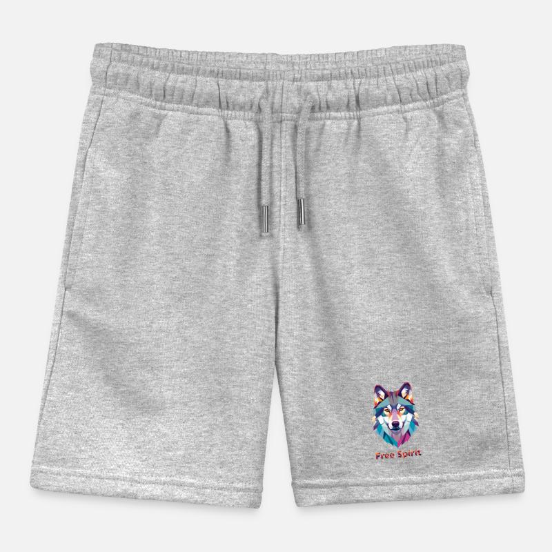 Geomorphischer Wolf mit Farbexplosion Kinder Organic Joggingshorts Mini Bolter von Stanley/Stella