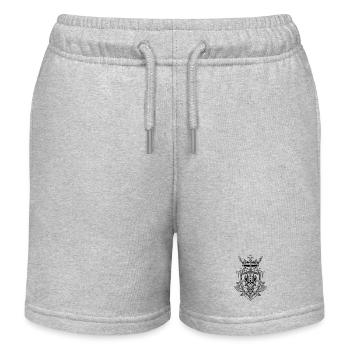 "Gekröntes Wappen des Dämonenkriegers" - Kinder Organic Joggingshorts Mini Bolter von Stanley/Stella - Grau meliert - Vorne